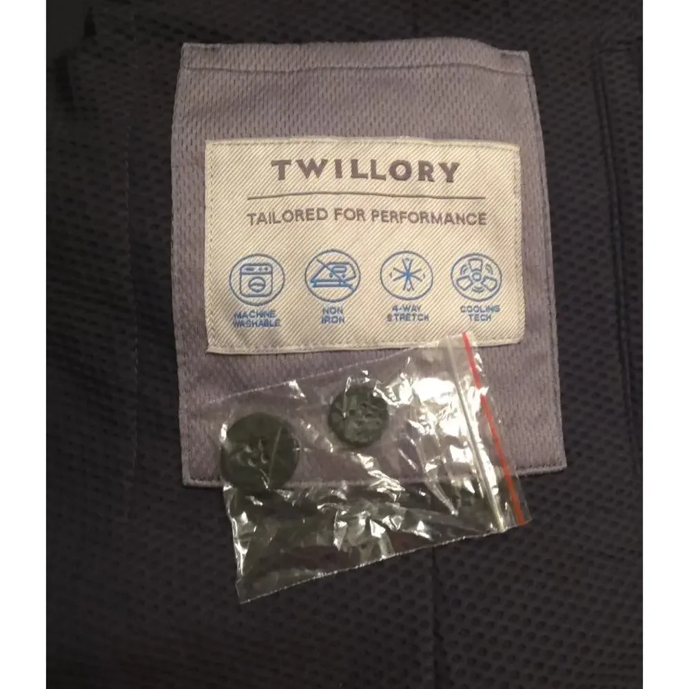 Twillory Tailored for the Hustle Navy Performance Blazer Sport Coat 48R Black